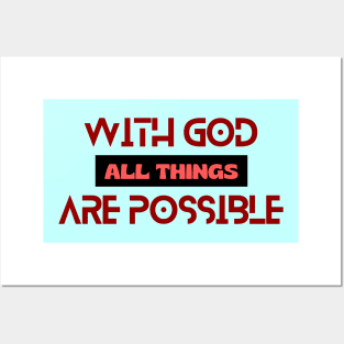 With God All Things Are Possible | Christian Typography Posters and Art